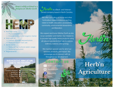 Link to brochure with information on the environmental impacts of hemp (front).